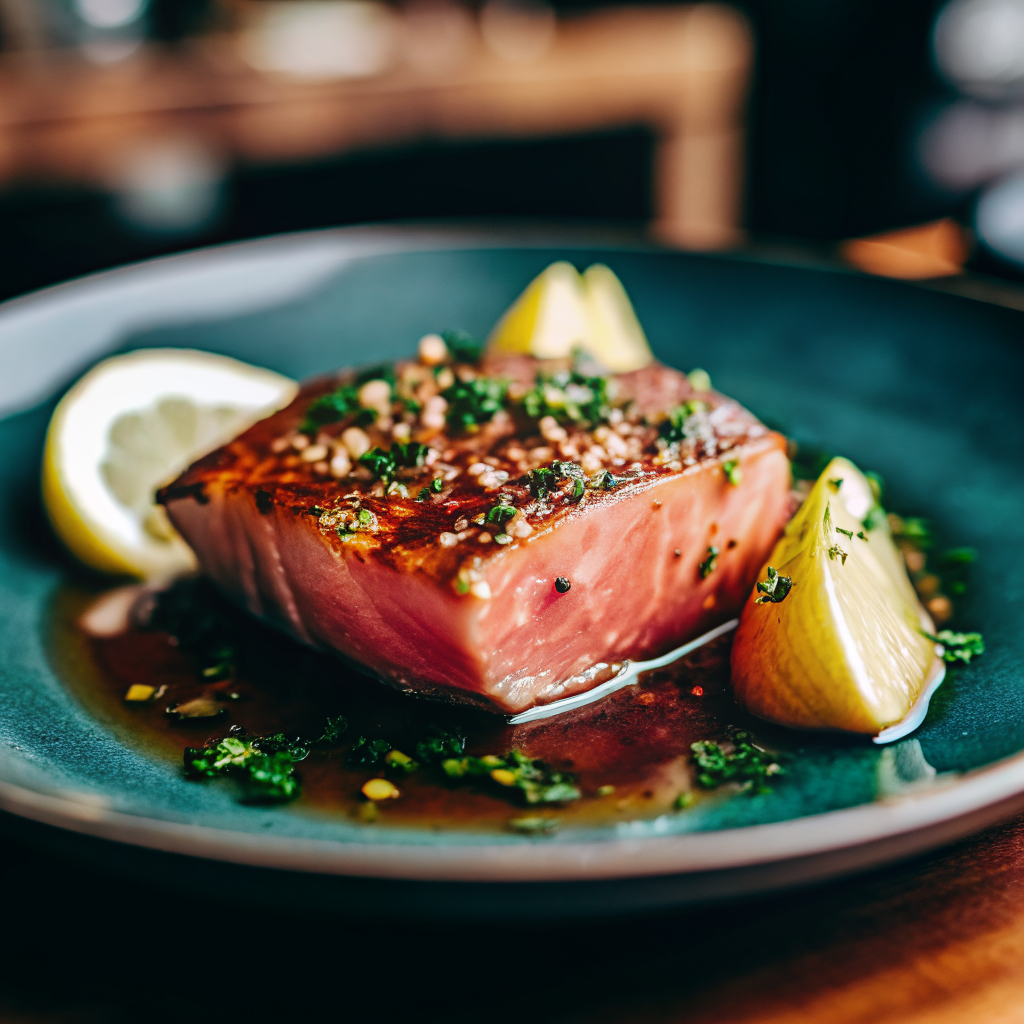 recipesrange Close up of a perfectly seared tuna steak on a pla 1c6fd46b 9353 4d9f 9f3d 3d86fb6faa65 1